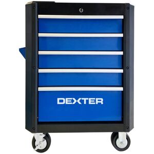 DEXTER Carrello per officina  in acciaio con 4 ruote 5 cassetti, L 66 x P 46 x H 92 cm