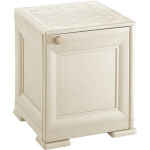 TONTARELLI Comodino omnimodus beige angora L 40 x H 46 x P 47 cm