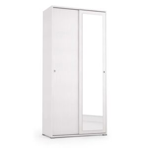 TERRANEO Armadio per vestiti con porta scorrevole bianco L 90 x P 45 x H 195 cm