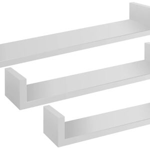 Leroy Merlin Mensola a muro Calamita Maxi a u in mdf L 60 x H 8 x P 23.7 cm bianco, 3 pezzi