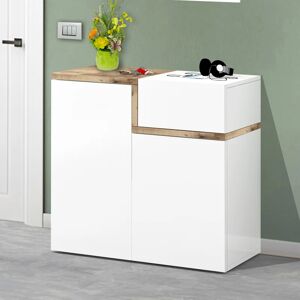 Leroy Merlin Mobile credenza ZET L 80 x H 80.1 P 40 cm bianco lucido e marrone