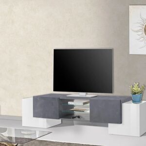 Leroy Merlin Mobile per TV pillon L 190 x H 45 x P 45 cm bianco e grigio scuro