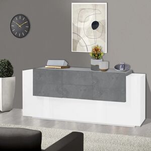 Leroy Merlin Mobile credenza NEW CORO L 220 x H 86 P 45 cm bianco lucido e grigio