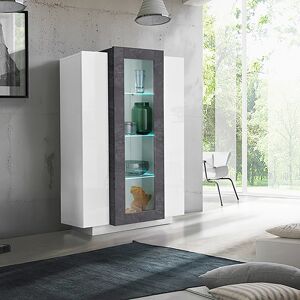 Leroy Merlin Mobile Vetrina CORO L 80 x H 120.5 P 38 cm bianco lucido e grigio