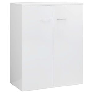 vidaXL Credenza Bianco Lucido 60x30x75 cm in Legno Multistrato