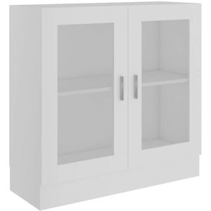 vidaXL Armadietto con Vetrina Bianco 82,5x30,5x80 cm Legno Multistrato