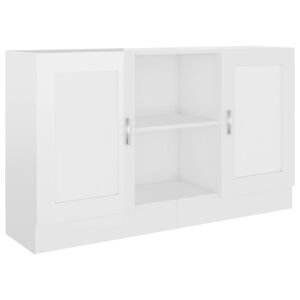 vidaXL Credenza Bianco Lucido 120x30,5x70 cm in Legno Multistrato