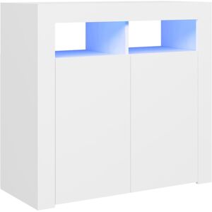 vidaXL Credenza con Luci LED Bianca 80x35x75 cm