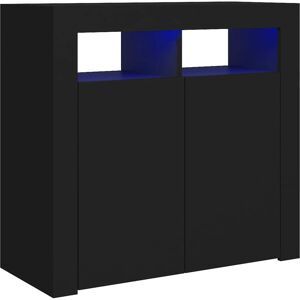 vidaXL Credenza con Luci LED Nera 80x35x75 cm