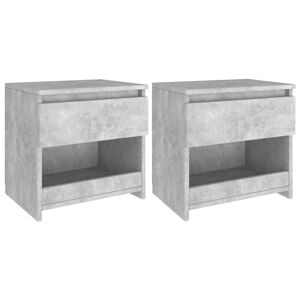 vidaXL Comodini 2pz Grigio Cemento 40x30x39 cm in Legno Multistrato