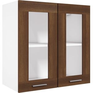 vidaXL Mobile Pensile con Vetro Rovere Marrone 60x31x60 cm Multistrato