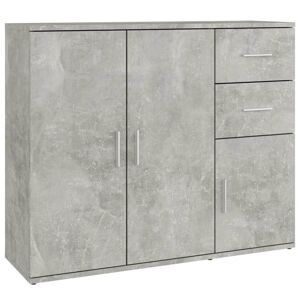 vidaXL Credenza Grigio Cemento 91x29,5x75 cm in Legno Multistrato