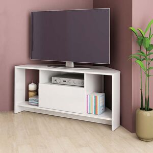 garneroarredamenti Mobile porta tv 110x49cm angolare 3 vani 1 ribalta bianco lucido Folk