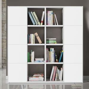 garneroarredamenti Libreria moderna componibile 175x175cm bianco frassinato Kubic 07