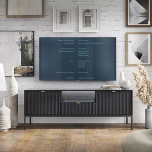 garneroarredamenti Mobile porta tv 154x56cm 2 ante moderno soggiorno nero Alisa