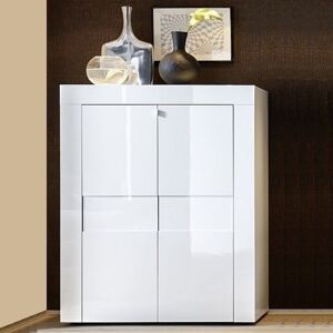 garneroarredamenti Credenza alta 92x125cm 2 ante moderna bianco laccato lucido Easy