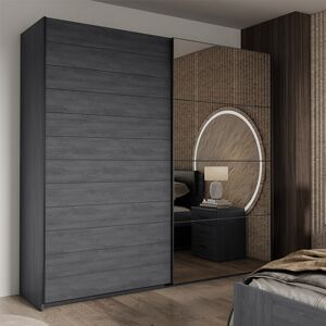 garneroarredamenti Armadio 2 ante scorrevoli con specchio 220x210cm ossido Cortina Gihome®