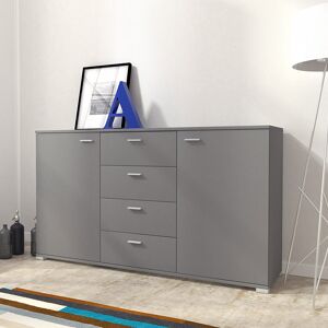 garneroarredamenti Credenza moderna 4 cassetti 2 ante 150x85cm grigio Gustavo