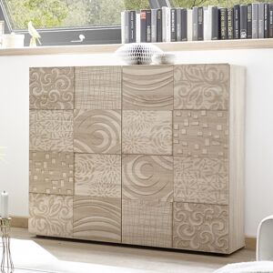 garneroarredamenti Mobile contenitore 121x111cm 2 ante rovere samoa con serigrafia Paradise