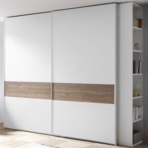 garneroarredamenti Armadio 220x218cm Cosmos Bianco Opaco inserto Noce Stelvio