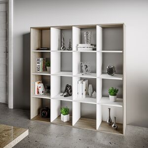 garneroarredamenti Libreria 138x144cm moderna bianco rovere Dakota