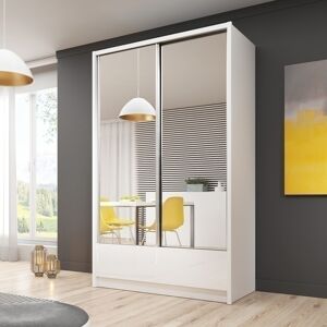 garneroarredamenti Armadio 150x214cm 2 ante con specchio bianco lucido Jeki Gihome®