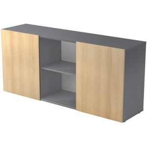 hjh OFFICE PRO KAPA 1780   Credenza  con ante scorrevoli - Credenza Grafite/Quercia