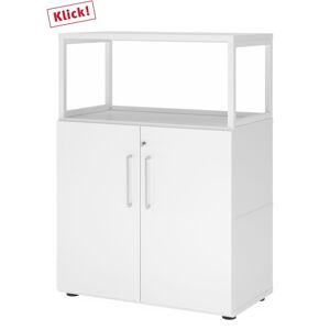 hjh OFFICE PRO FlexWall   Altezza 3 raccoglitori   ante + telaio   con piedini regolabili - Bianco/Bianco