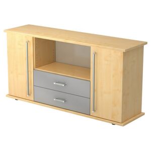 hjh OFFICE PRO KAPA SB   Madia   con ante + cassetti - Acero Credenza maniglia in metallo cromato