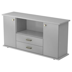 hjh OFFICE PRO KAPA SB   Madia   con ante + cassetti - Grigio/Argento Credenza maniglia in plastica