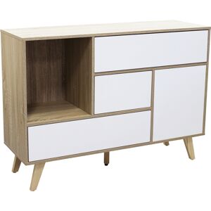 Milani Home madia moderna con tre cassetti e un anta di design per salotto, soggiorno 119x3 Bianco 119 x 85.6 x 39.5 cm