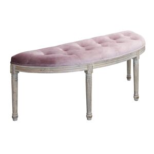 Milani Home panca vintage in velluto di design moderno vintage cm 125x45x48 h Rosa 125 x 48 x 45 cm