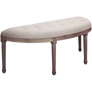 Milani Home panca vintage in tessuto di design moderno vintage cm 125x45x48 h Beige 125 x 48 x 45 cm