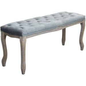 Milani Home panca vintage in velluto di design moderno vintage cm 110x36x47 h Grigio 110 x 47 x 36 cm