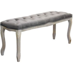 Milani Home panca vintage in velluto di design moderno vintage cm 110x36x47 h Taupe 110 x 47 x 36 cm