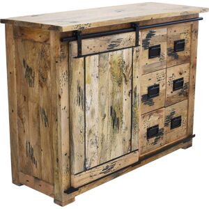 Milani Home madia legno di mango di design moderno industrial cm 120x45x90 h Marrone 120 x 90 x 45 cm