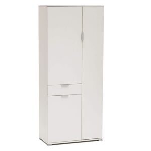Milani Home armadio con 3 ante e un cassetto per soggiorno cucina bagno fatto in Italia cm Bianco 75 x 174 x 38 cm