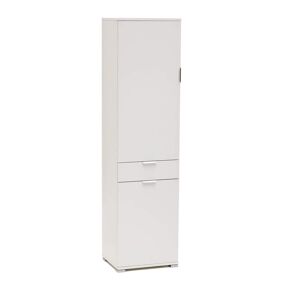 Milani Home armadio con 3 ante e un cassetto per soggiorno cucina bagno fatto in Italia cm Bianco 45 x 174 x 38 cm