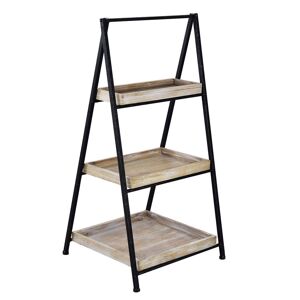 Milani Home libreria industrial in legno e metallo di design moderno industrial cm 52 x 41 Nero 52 x 100 x 41 cm