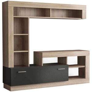 Milani Home parete attrezzata porta tv soggiorno moderna di design 170x42x170 h Marrone 185 x 170 x 40 cm