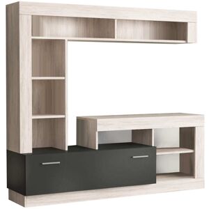 Milani Home parete attrezzata porta tv soggiorno moderna di design 170x42x170 h Marrone chiaro 185 x 170 x 40 cm