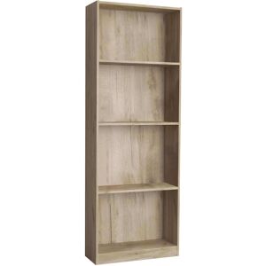 Milani Home libreria di design per camera da letto soggiorno 4 piani 60x24x170 h Rovere grigio 58 x 165 x 25 cm