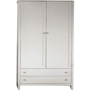 Milani Home armadio due ante in legno bianco in arte povera stile classico cm 125 x 62 x 20 Bianco x x cm