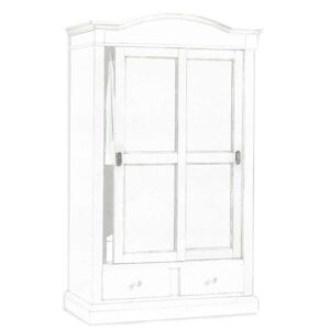 Milani Home armadio due ante in legno massiccio bianco in arte povera stile classico cm 122 Bianco x x cm