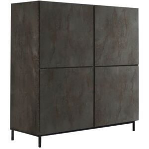 Milani Home credenza moderna con ante ammortizzate di design moderno industrial cm 136 x 50 Antracite x x cm