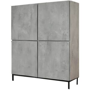 Milani Home credenza moderna con ante ammortizzate di design moderno industrial cm 136 x 50 Cemento x x cm