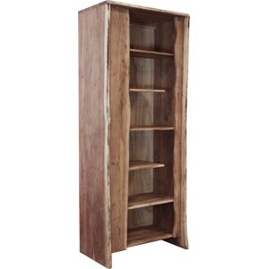 Milani Home libreria in legno massiccio di design moderno industrial cm 80 x 45 x 200 h Marrone 80 x 200 x 45 cm