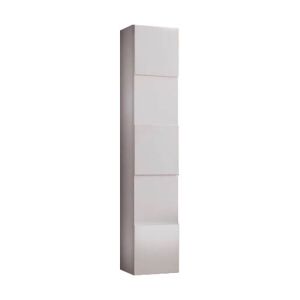 Milani Home colonna sospesa con un anta di design moderno industrial Bianco 26 x 138 x 26 cm