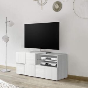 Milani Home porta tv moderno di design moderno industrial cm 122 x 57 x 43 h Bianco 122 x 57 x 43 cm