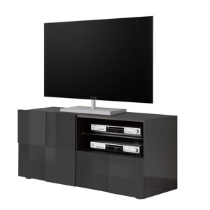 Milani Home porta tv moderno di design moderno industrial cm 122 x 57 x 43 h Antracite 122 x 57 x 43 cm